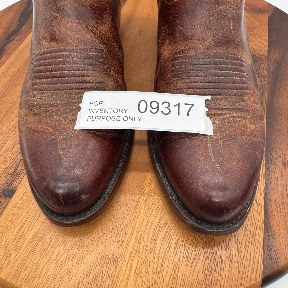 JRC & Sons Colton Mad Dog Boots Mens 9.5 Western Cowboy Brown Goat Leather - Picture 13 of 13
